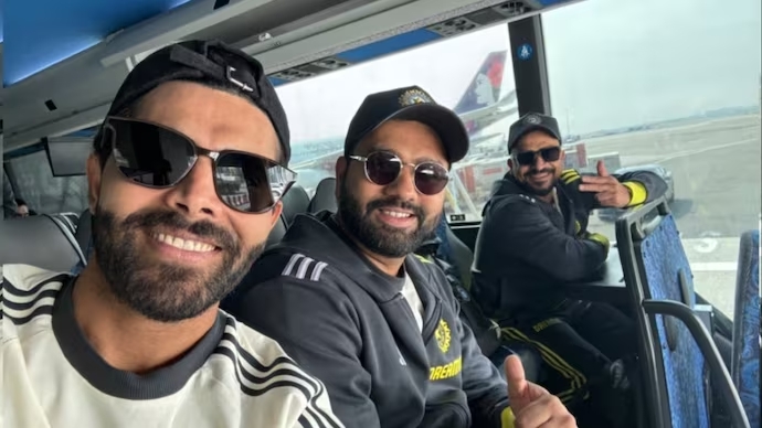 Rohit Sharma with Ravindra Jadeja in NY