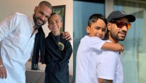shikhar dhawan with son