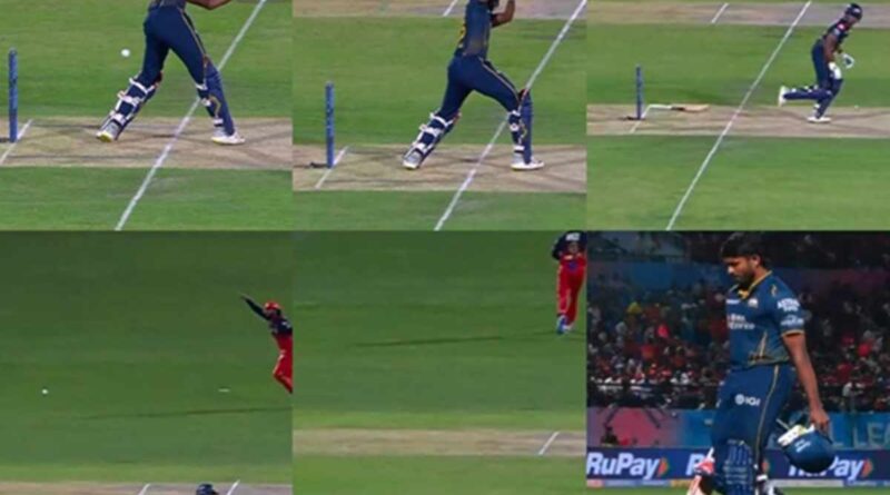 IPL અજીબોગરીબ વિકેટ: સુદર્શનની હીટ વિકેટ, ચોગ્ગો માર્યો પણ બેટ સ્ટમ્પ પર પડ્યું, જુઓ વીડિયો