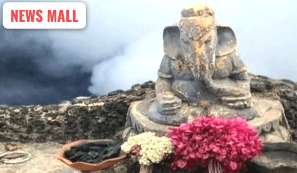 Lord Ganesha statue at active Mount Bromo volcano in Indonesia