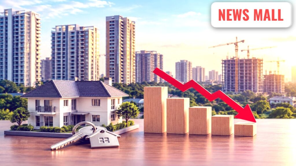 outlook credit Real estate building apartments and housing sales decline concept in India