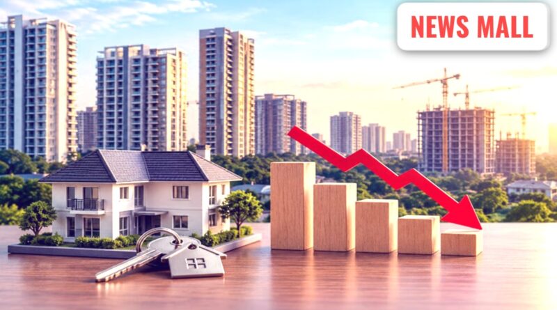 outlook credit Real estate building apartments and housing sales decline concept in India