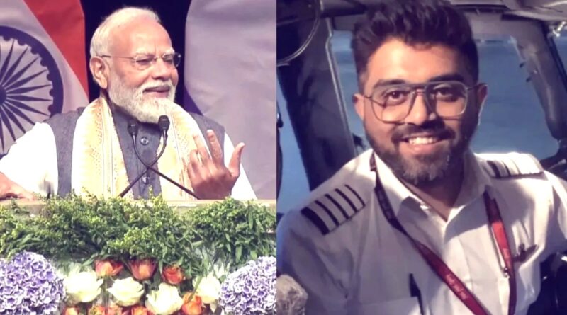 credit india tv PM Narendra Modi talking on phone with brave Flydubai pilot Captain Smit Machhar who saved 174 lives